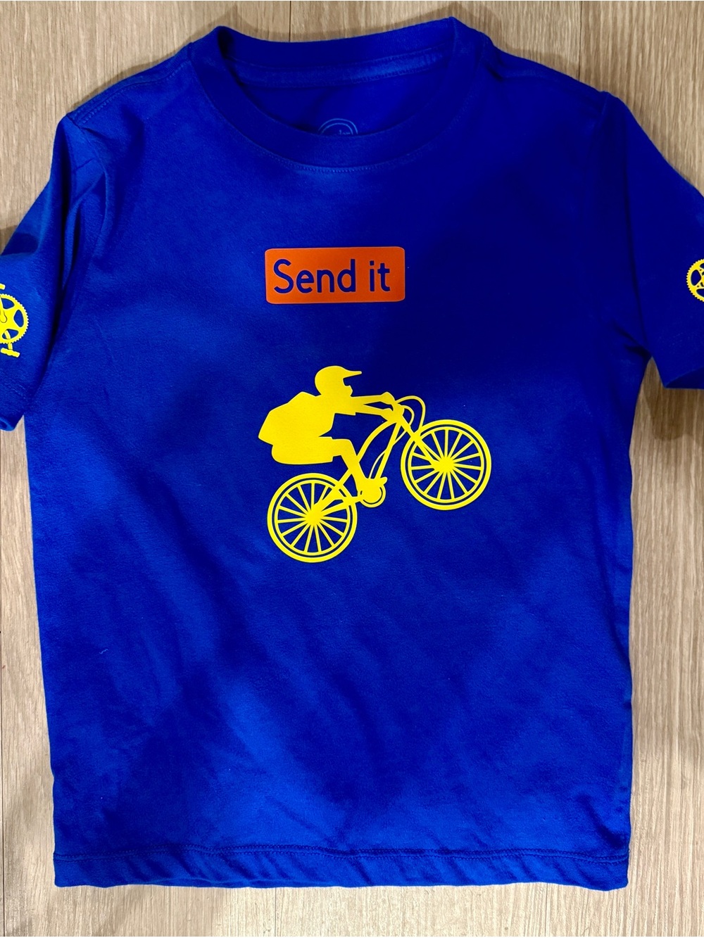 Send It Mountain Bike Toddler Boy Tee Royal Blue BMX Cyclist Shirt